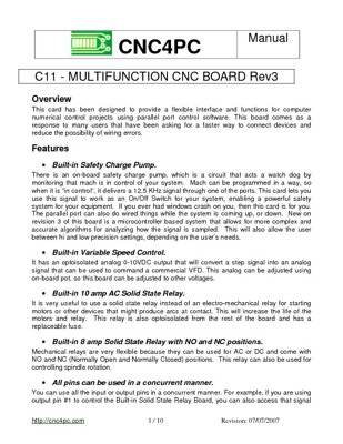C11-Multifunction CNC Board Manual Rev3