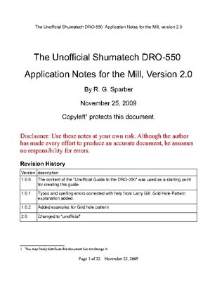 Rick Sparber Unofficial Documentation